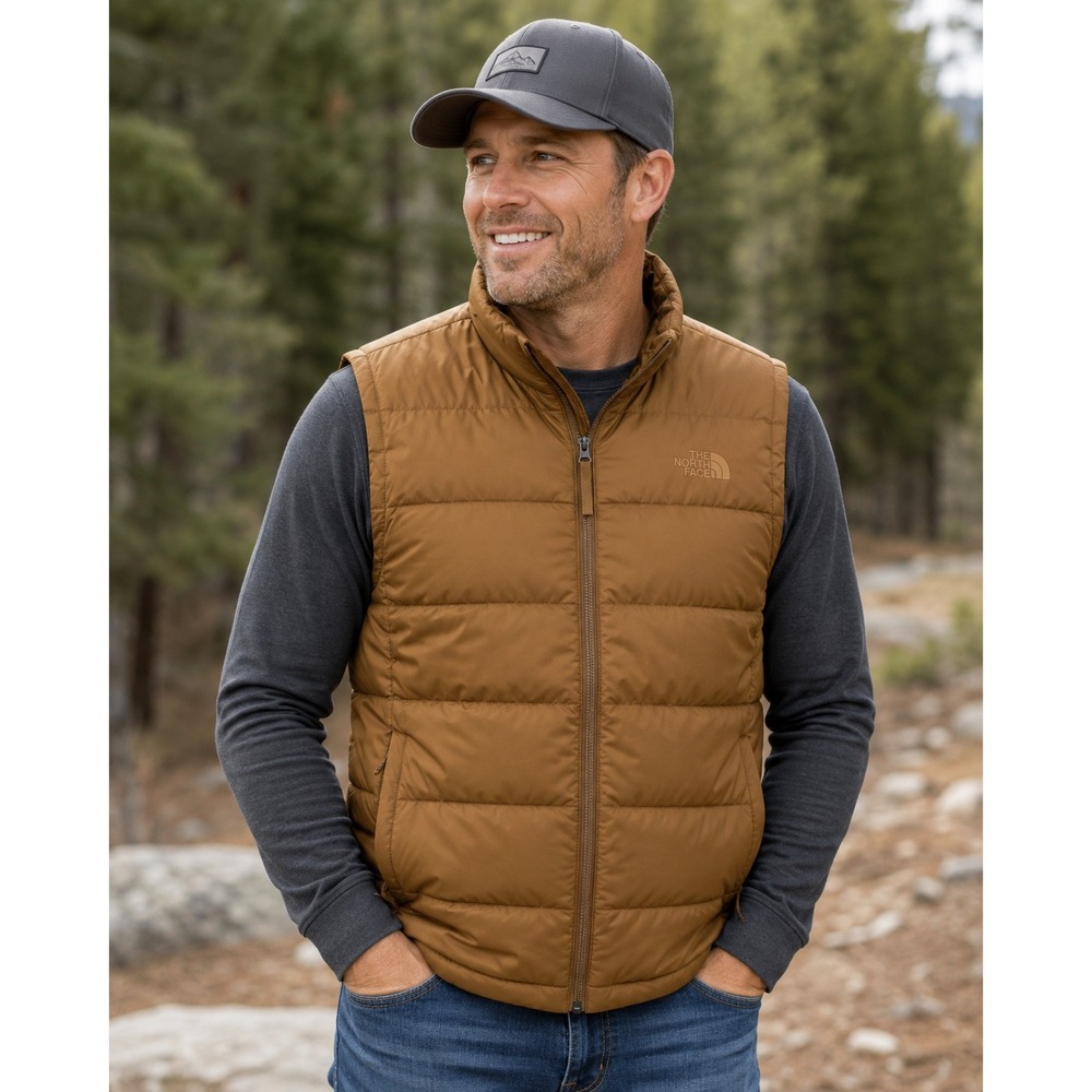 The North Face Mens Aconcagua 2 550 Down Puffer Vest Brown XL